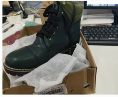 Round Head Cross Lacing Ankle Boots for Girls