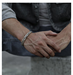S925 Sterling Silver Twisted Bracelet - Vintage Design