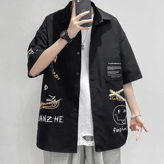 Men's Summer Casual Short Sleeve Graffiti Shirt