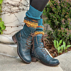 Round Head Cross Lacing Ankle Boots for Girls